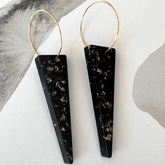 Handmade Black Gold Triangle Earrings